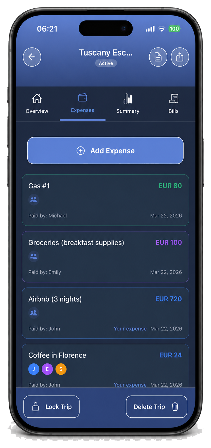 CheqSplit: Handy, geteilte Gruppenausgaben